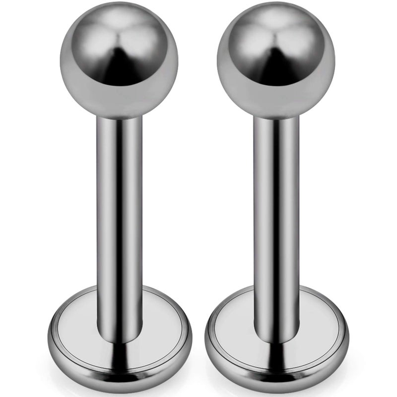 SCERRING 2PCS 16g G23 Titanium Labret Monroe Lip Tragus Cartilage Earring Ring Stud Piercing Jewelry 8mm - Image 1